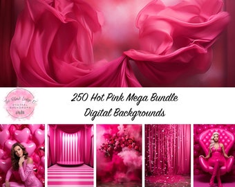 250 Hot Pink MEGA BUNDLE Digital Backgrounds - Instant Download