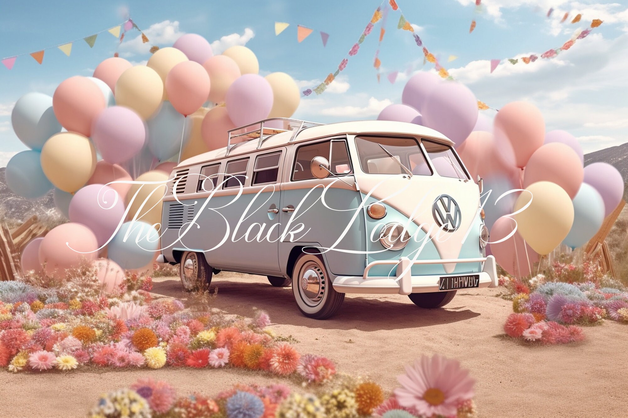 12 Vintage Camper Van Backgrounds Digital Backdrops - Etsy