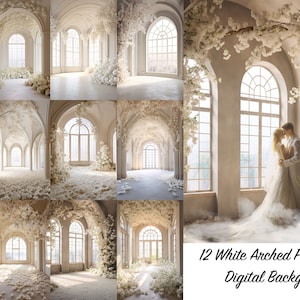 12 Romantic Backdrops,Digital Backgrounds,Flower Backgrounds,Feminine Backdrops,White Blossom,Floral Backdrops,Maternity Backdrop