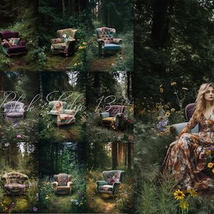 12 Meadow Chair Backgrounds  Digital Backgrounds - Photography Backdrops