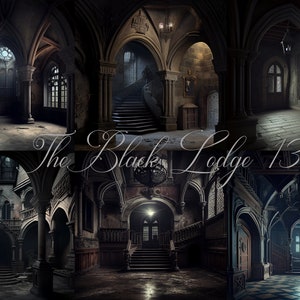 Digital Background for Photographers - Set of 14 Castle Transylvania Gothic Interior