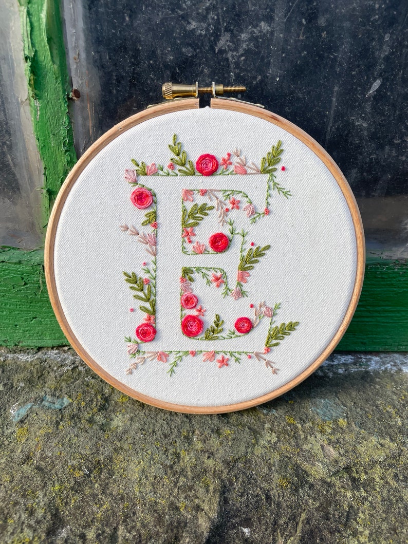 Beautiful ‘E’ Embroidery PDF Pattern - Etsy