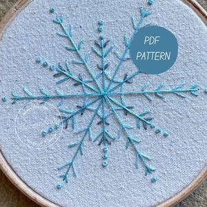 Snöflinga PDF-broderimönster, Delikat snöflingebroderimönster