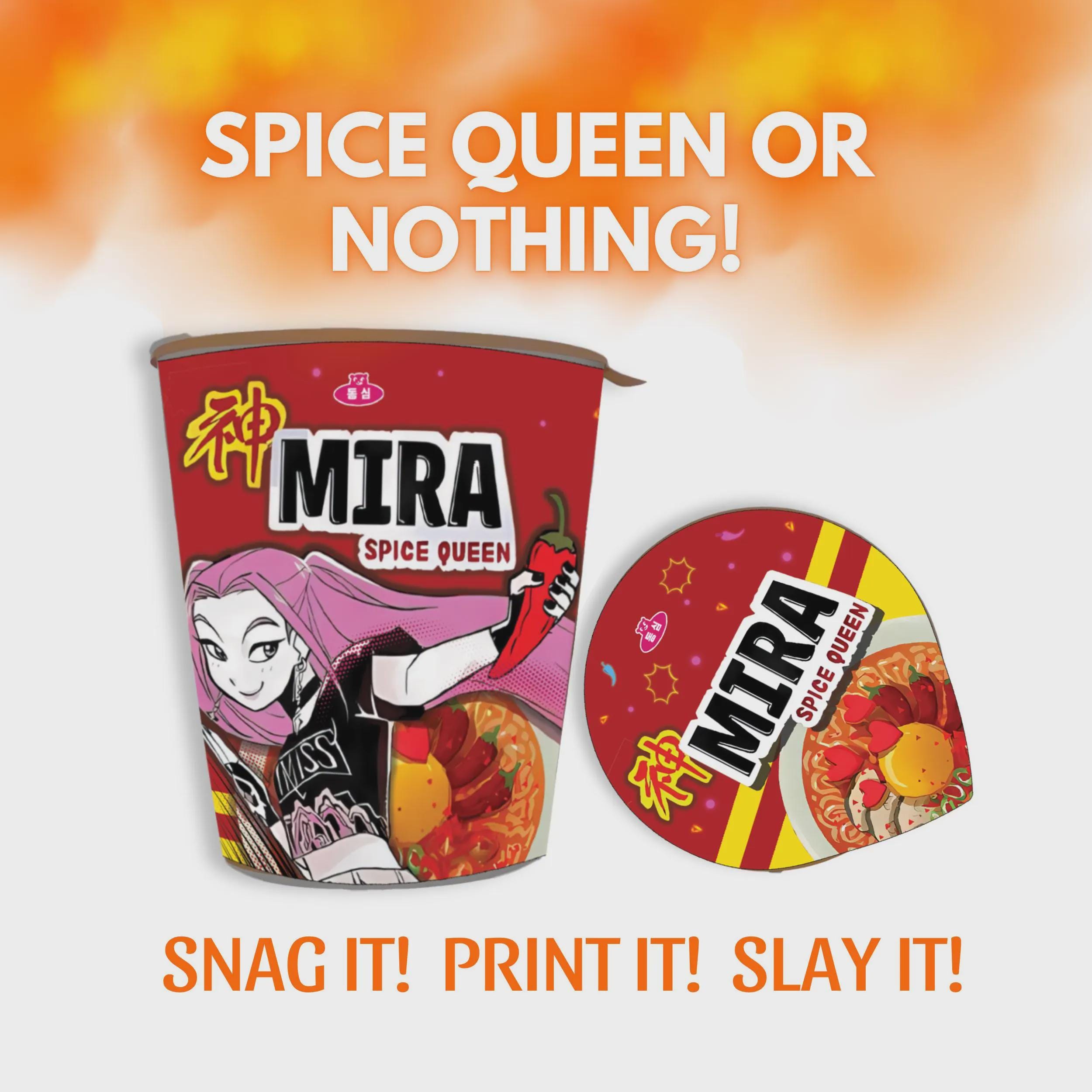 Kpop Demon Hunters Mira's Ramyeon Cup Noodles Wrapper Label