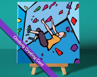 Climbing Wall (One) - Climbing Card | Bouldering Card | Indoor Climbing Wall | Climber Gift | Climbing Birthday Card