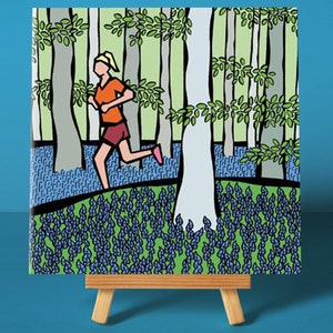 Bluebell Forest - Wenskaart | Hardlopen | Lente | Peak District | Illustratie: