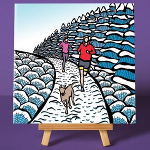 Tarjeta de felicitación de Lady Canning's / Correr / Nieve / Estacional / Ilustración