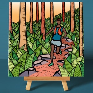 Foresta di felci - Biglietto di auguri / Corsa / Bosco / Peak District / Illustrazione