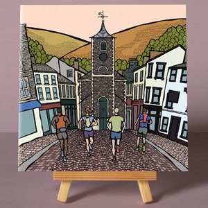 Moot Hall - Greeting Card | Running | Bob Graham| Lake District| Illustration