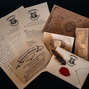 Personalized Acceptance  Letter, Wax-Sealed Envelope, Spells & Extras