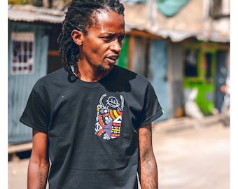 NAYNI Men T-Shirt Black Made From Organic Cotton Made In Africa