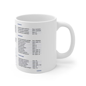 Excel Tasse mit den wichtigsten Tastenkombinationen Shortcuts Schreibtisch Accessoire Geschenk Büro Firma Steuer und Buchhaltung Berater imagem 3