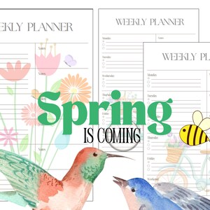 A4-weekplanner, levendige lente, afdrukbare en minimalistische digitale planner voor productiviteit en organisatie, A4-weekplanner, afdrukbaar