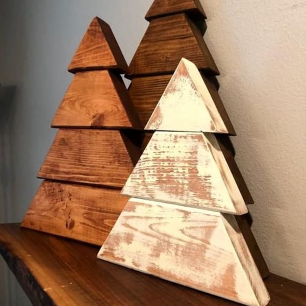 Arbre de Noël rustique - Fait à la main à partir de planches de palettes recyclées