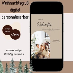 E-Card Digitale Grußkarte Weihnachten zum Bearbeiten und Versenden mit WhatsApp Weihnachtsgruß Weihnachtskarte