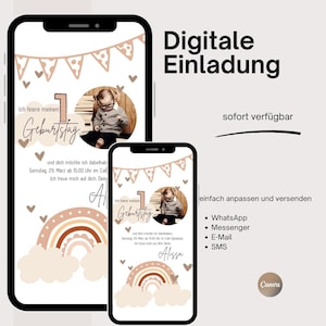 Convite digital de aniversário, cartões de convite personalizados digitalmente para aniversários infantis com foto, convite eCard, WhatsApp
