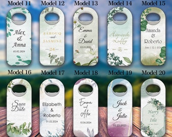 Kundengerechte Hochzeit Bevorzugung für Gäste, personalisiertes Hochzeitsgeschenk, magnetischer Flaschenöffner, außer dem Datum, kundenspezifischer Kappenöffner, Hochzeitsgeschenk