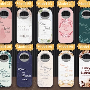 Personalized Magnet Bottle Opener Wedding Favor, Custom Engraved Bottle Opener, Wedding Souvenir, Magnet Bottle Opener in Bulk, Wedding Gift
