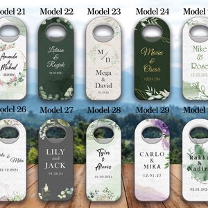 50 Pcs Customizable Wedding Favor For Guests, Personalized Wedding Gift,Magnetic Bottle Opener,Save The Date, Custom Cap Opener,Wedding Gift