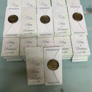 Magneti di Nozze per Ospiti, Eleganti Confezioni con Sigillo in Cera per Occasioni Speciali, Perfetto per Bridal Shower, Pronto all’Uso