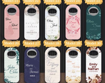 100 pcs Personalized Magnet Opener For Guests, Wedding Gifts, Gift for Her, Custom Fridge Opener, Bottle Opener, Save The Date, Magnet Favor