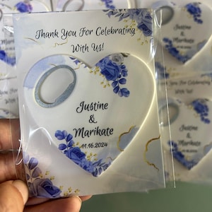 Apribottiglie Bomboniere di Nozze per Ospiti Stock, Magnete Matrimonio Forma Cuore, Magneti Save the Date, Bomboniere Nozze Personalizzate
