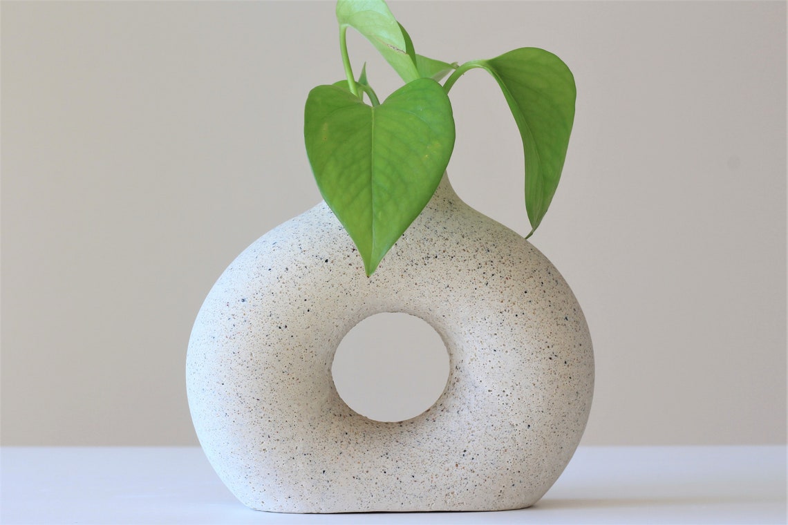 Donut Vase Nordic Vase Stylish Gypsum Vase Etsy