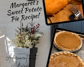 Sweet Potato Pie Recipe, Classic Soul Flavor (PDF Pattern), Vintage Recipe