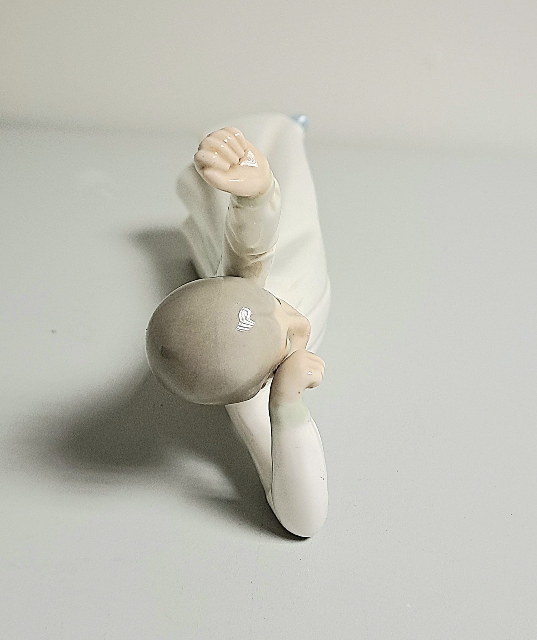 1970s Lladro Zaphir Porcelain Stretching Girl Figurine by Jose