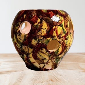 1970s Dragon Pottery Rhayader Wales Studio Pottery Glazed Flower Spray Vase candle holder Planter