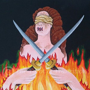 Two of Swords, original acrylic painting on canvas - Tarot Card artwork