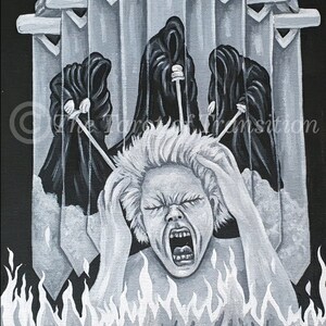 Nine of Swords, original acrylic painting on canvas - Tarot Card artwork