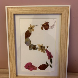 PINTURA DECORATIVA Flores secas letra S