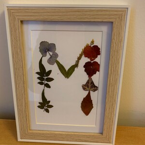 PINTURA decorativa padrão de letras flores secas Letra M