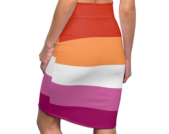 Lesbian Flag Striped T-Shirt Pencil Skirt