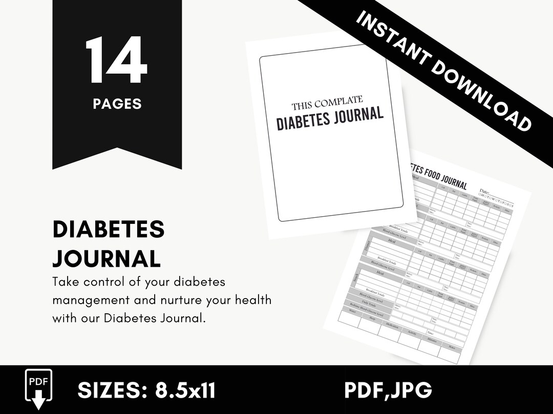 Diabetes Food Journal Glucose Tracker Diabetes Journal Etsy