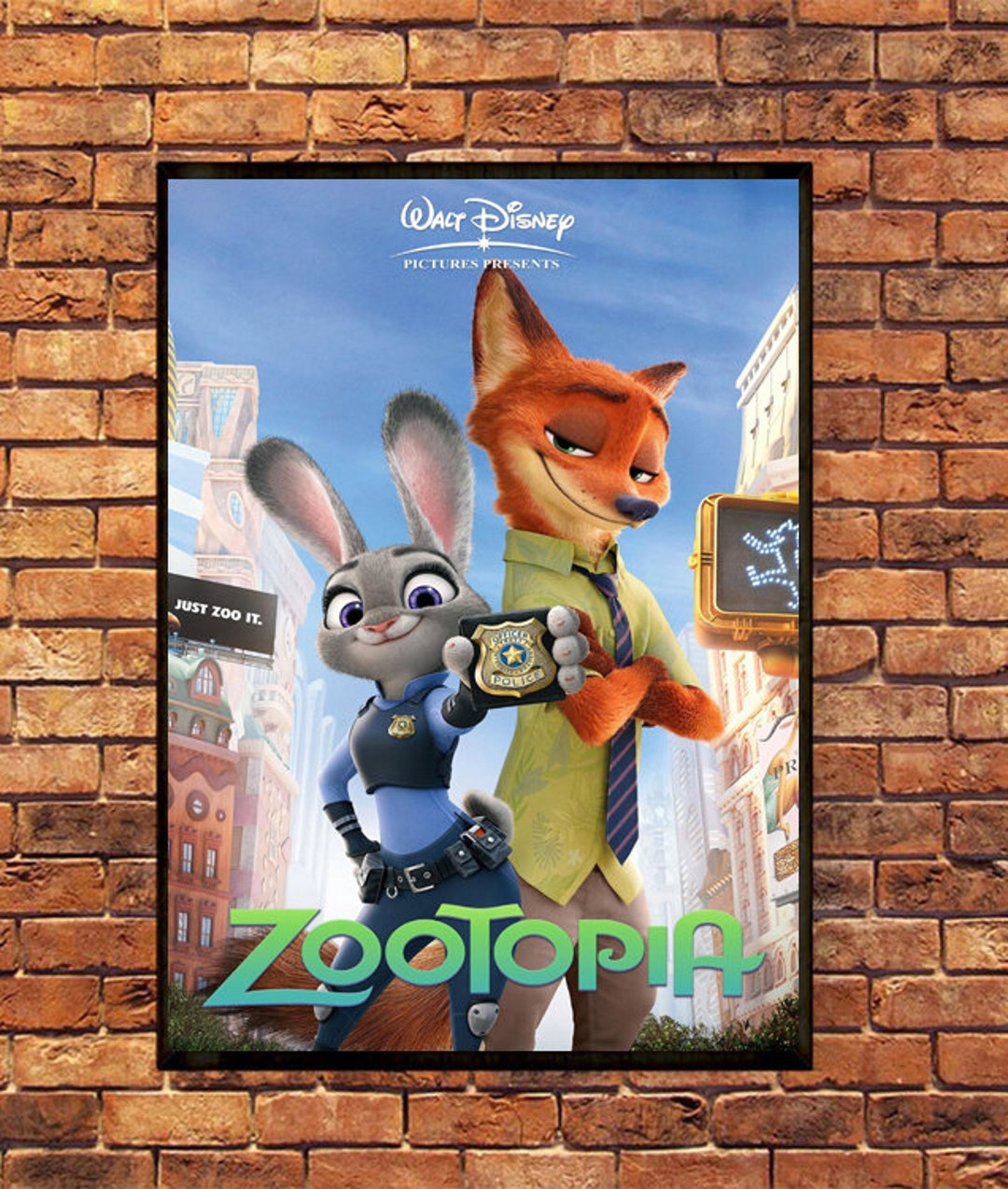 Zootopia Animated Movie Cover Digital Poster Etsy