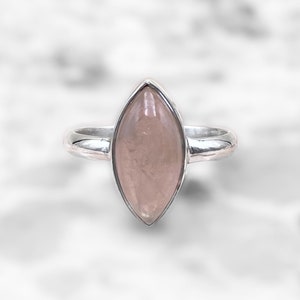 Rose Quartz Ring, 925 Sterling Silver Ring, Boho Jewelry, Anniversary Gift, Natural Stone Jewelry, Quartz Jewelry, Sterling Silver Ring
