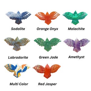 Hand Carved Gemstone Eagle Figurine: Natural Stone Carving