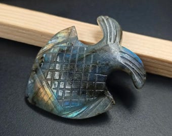 Hand-Carved Gemstone Fish Pendant, Healing Natural Gemstone Pendant for Jewelry Making, Wire Wrap, Boho Birthstone Necklace, Crafting Gift