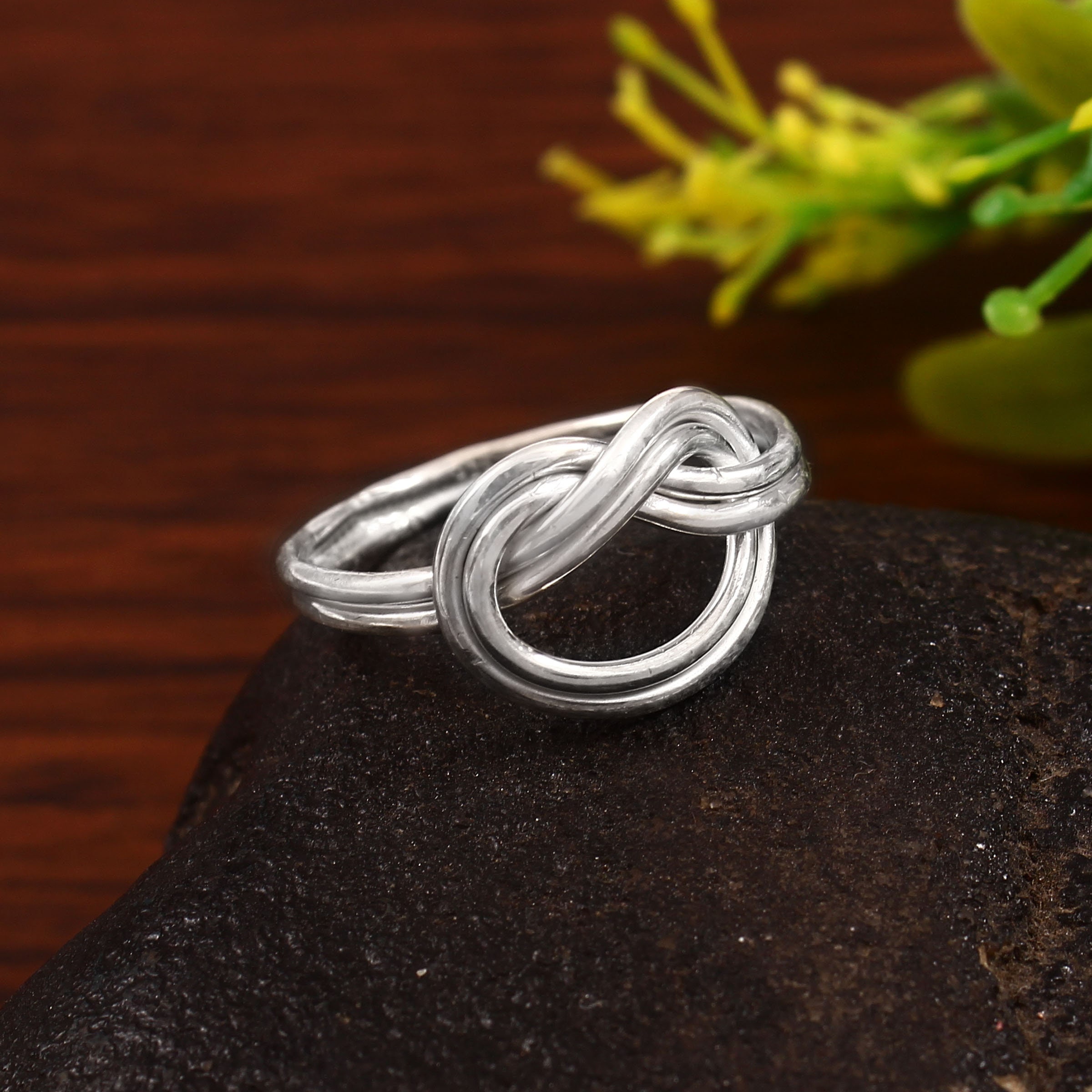 Silver Knot Thumb Rings for Woman, 925 Sterling Silver Statement Ring, Gift For Her, Unique Ring, Dainty Chunky Adjustable Weaved Ring