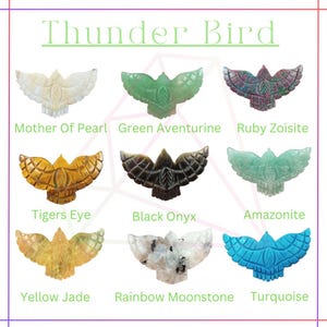 Natural Carved Gemstone Eagle Pendant, Thunder Bird Charm Pendant, Crystal Bird Bead, Unique Eagle Jewelry Making Supply, Multi-Stone Eagle
