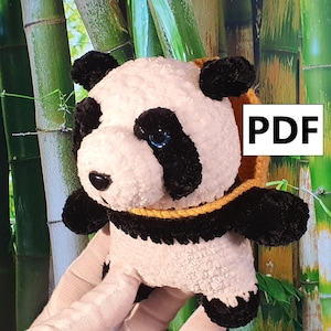 Panda Häkelanleitung PDF, Amigurumi Tutorial, 3 Sprachen (de/en/es)