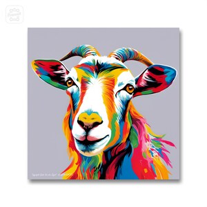 Chèvre - série d’animaux colorés - clin d’œil à A. Gaudi - AI-généré - art numérique, unique, téléchargement immédiat
