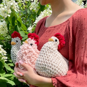 Handmade Crochet Chicken Plush Comfort Lovey Toy | Farmhouse Nursery & Home Decor for the Chicken Lovers