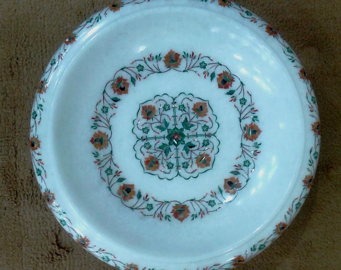 Handcrafted Scalloped Marble Brass T-Bar Jewelry Stand – Elegant Vanity Organizer for Necklaces, Bracelets & Rings