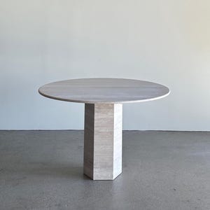 Handmade Travertine Coffee Table: Natural Stone Plinth, Bedside, or Dining Table