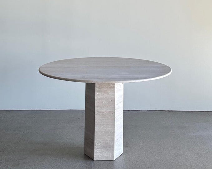 Handmade Travertine Coffee Table: Natural Stone Plinth, Bedside, or Dining Table