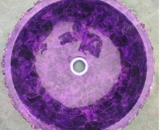 Amethyst Wash Basin / Sink Semi precious stones Handmade Work / Counter Top Sinks