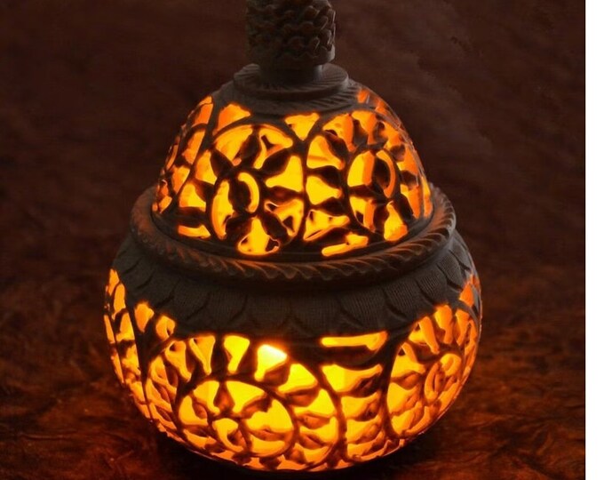 Marble Aroma Lamp Hand carved Grill Work Home Decor and Gifts